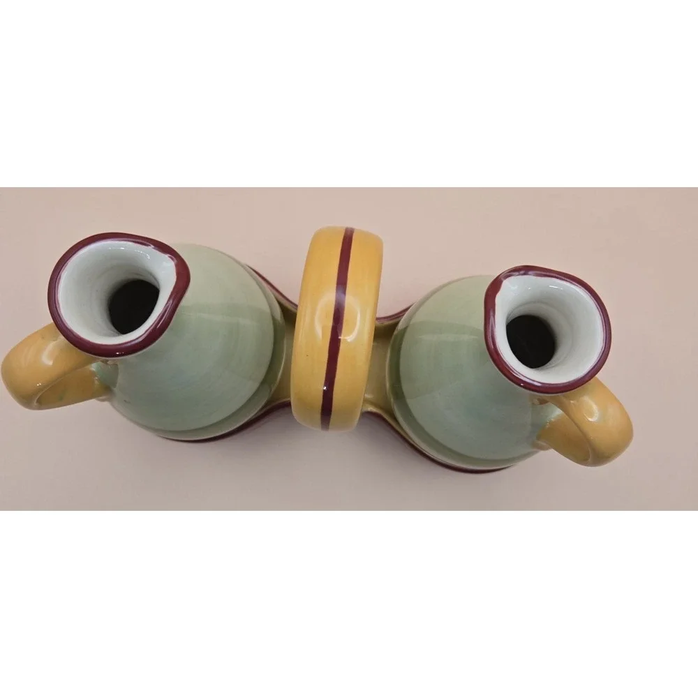 Cruets With‎ Stand Oil And Viniger 3 Piece Ceramic Pfaltzaraff